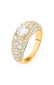Anillo de oro amarillo de 18 Kt con diamantes de 2,90 ct