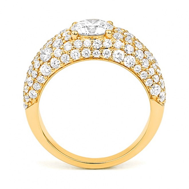 Anillo de oro amarillo de 18 Kt con diamantes de 2,90 ct