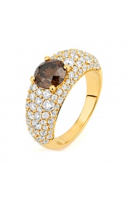 Anillo de oro amarillo de 18 Kt con diamantes de 3,35 ct