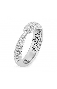 Anillo Pavé de oro blanco de 18 Kt con diamantes de 0,95 ct