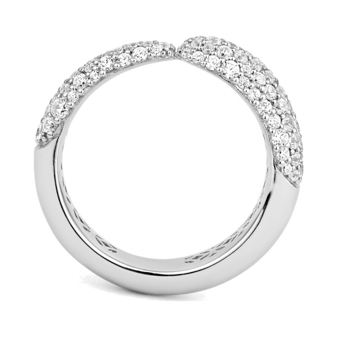 Anillo Pavé de oro blanco de 18 Kt con diamantes de 0,95 ct