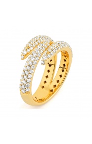 Anillo Pavé de oro amarillo de 18 Kt con diamantes de 1,09 ct