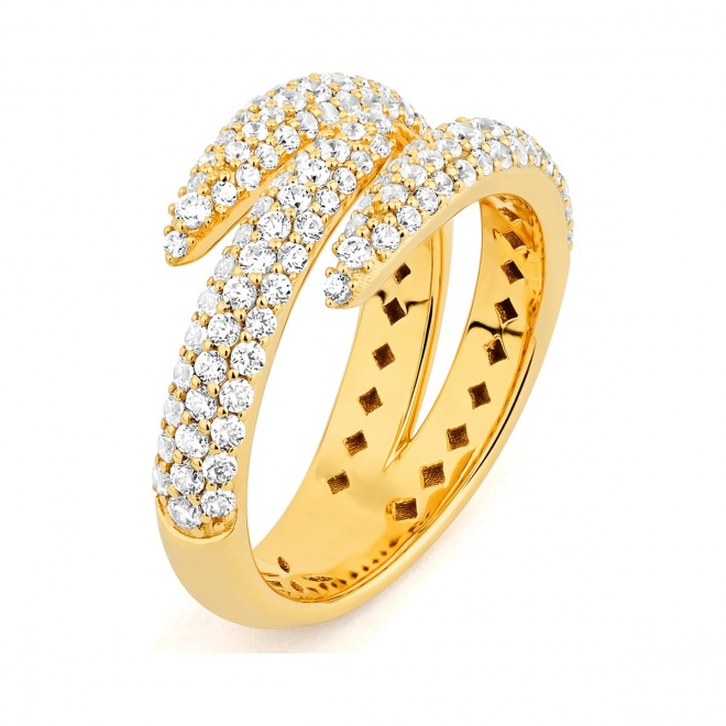 Anillo Pavé de oro amarillo de 18 Kt con diamantes de 1,09 ct