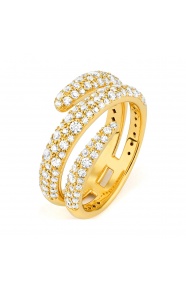 Anillo Pavé de oro amarillo de 18 Kt con diamantes de 1,05 ct