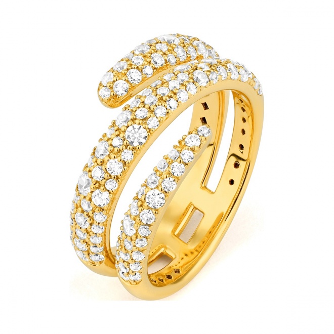 Anillo Pavé de oro amarillo de 18 Kt con diamantes de 1,05 ct