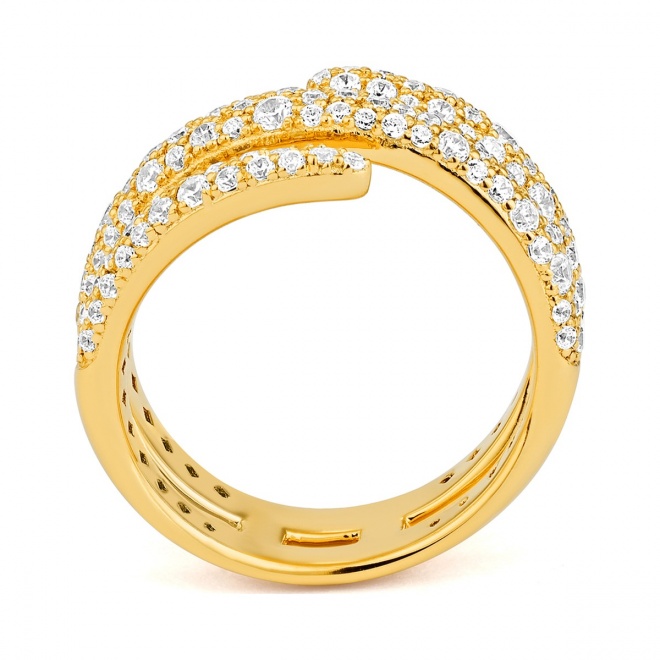 Anillo Pavé de oro amarillo de 18 Kt con diamantes de 1,05 ct