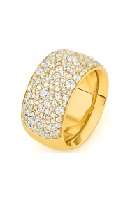 Anillo Media alianza de oro amarillo de 18 Kt con diamantes de 2,30 ct