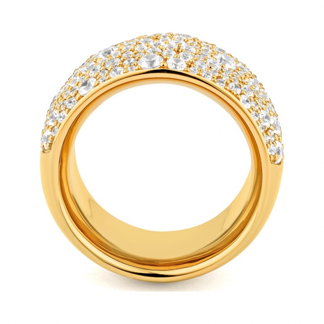 Anillo Media alianza de oro amarillo de 18 Kt con diamantes de 2,30 ct