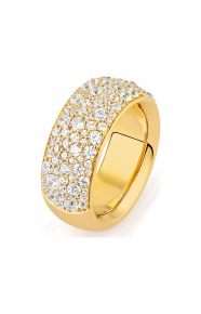 Anillo Media alianza de oro amarillo de 18 Kt con diamantes de 1,90 ct