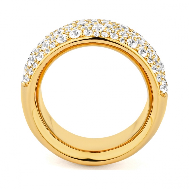 Anillo Media alianza de oro amarillo de 18 Kt con diamantes de 1,90 ct