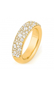 Anillo Media alianza de oro amarillo de 18 Kt con diamantes de 1,25 ct