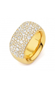 Anillo Media alianza de oro amarillo de 18 Kt con diamantes de 2,65 ct