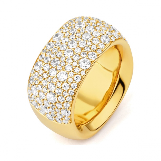 Anillo Media alianza de oro amarillo de 18 Kt con diamantes de 2,65 ct