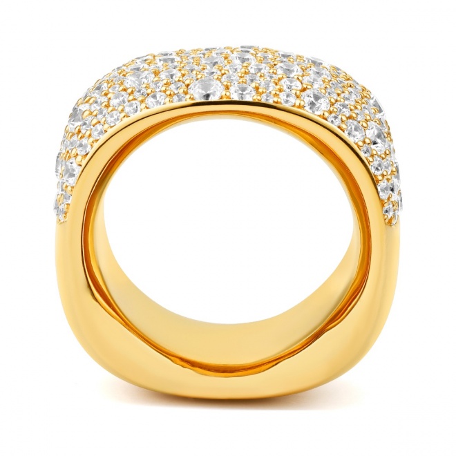Anillo Media alianza de oro amarillo de 18 Kt con diamantes de 2,65 ct