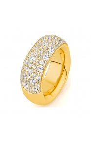 Anillo Media alianza de oro amarillo de 18 Kt con diamantes de 2,10 ct