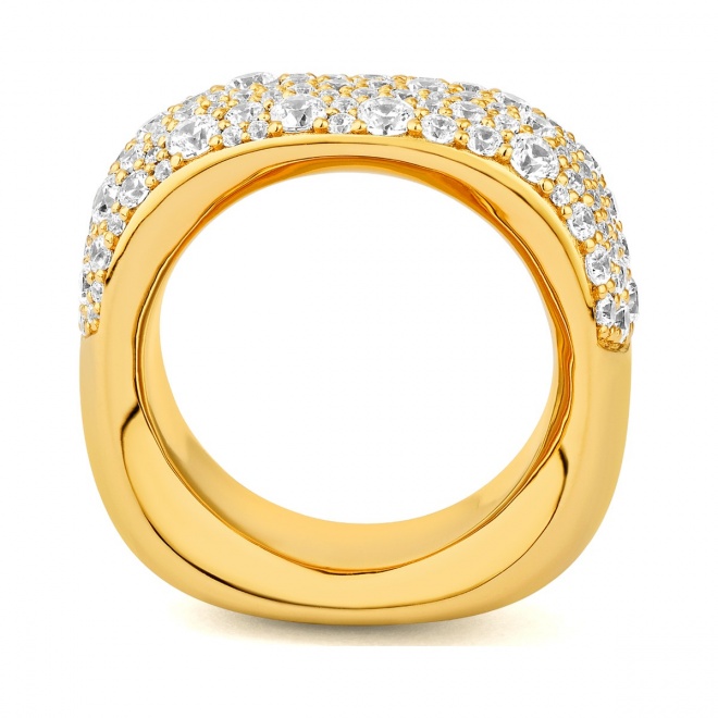 Anillo Media alianza de oro amarillo de 18 Kt con diamantes de 2,10 ct