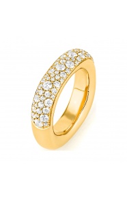 Anillo Media alianza de oro amarillo de 18 Kt con diamantes de 1,30 ct