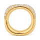 Anillo Media alianza de oro amarillo de 18 Kt con diamantes de 1,30 ct