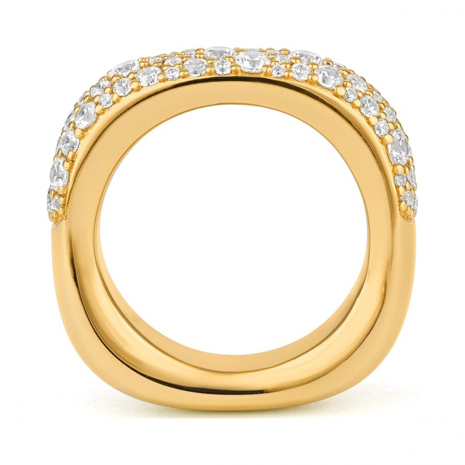Anillo Media alianza de oro amarillo de 18 Kt con diamantes de 1,30 ct
