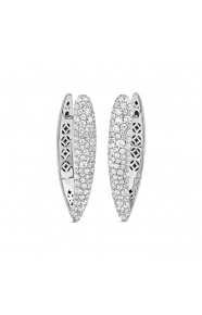 Pendientes Criollas de oro blanco de 18 Kt con diamantes de 2,10 ct