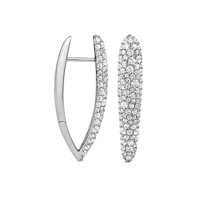 Pendientes Criollas de oro blanco de 18 Kt con diamantes de 2,10 ct