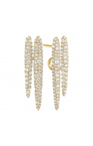 Pendientes Largos de oro amarillo de 18 Kt con diamantes de 1,95 ct