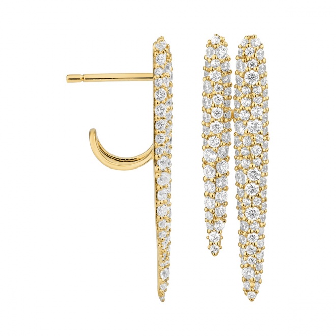 Pendientes Largos de oro amarillo de 18 Kt con diamantes de 1,95 ct