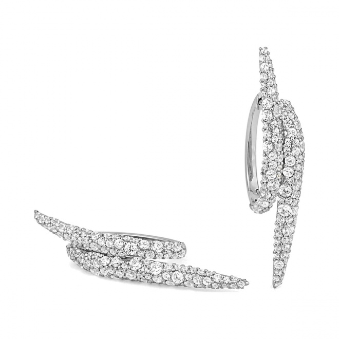 Pendientes Criollas de oro blanco de 18 Kt con diamantes de 2,30 ct