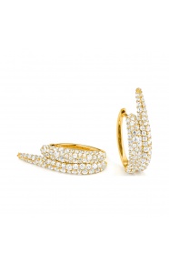Pendientes Criollas de oro amarillo de 18 Kt con diamantes de 1,84 ct