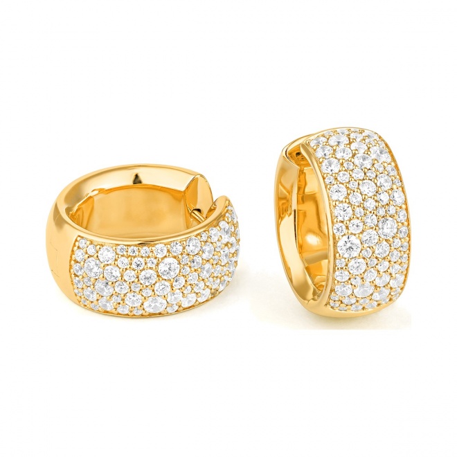Pendientes Criollas de oro amarillo de 18 Kt con diamantes de 2,50 ct