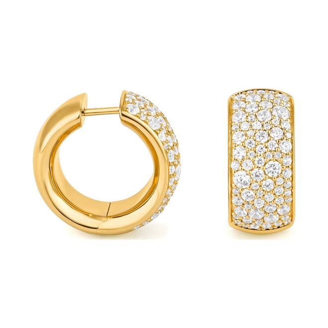 Pendientes Criollas de oro amarillo de 18 Kt con diamantes de 2,50 ct