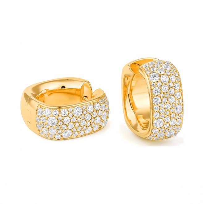 Pendientes Criollas de oro amarillo de 18 Kt con diamantes de 2,70 ct
