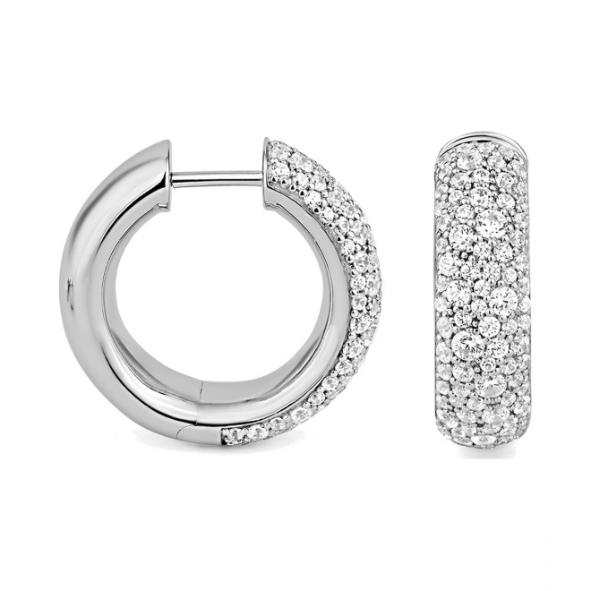 Pendientes Criollas de oro blanco de 18 Kt con diamantes de 1,70 ct