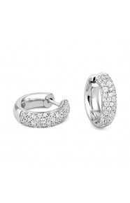 Pendientes Criollas de oro blanco de 18 Kt con diamantes de 0,75 ct