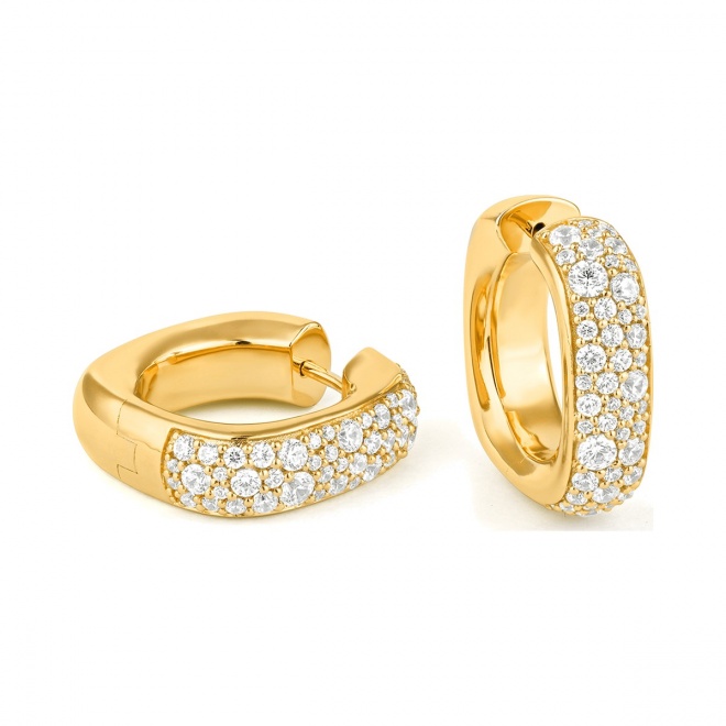 Pendientes Criollas de oro amarillo de 18 Kt con diamantes de 1,60 ct