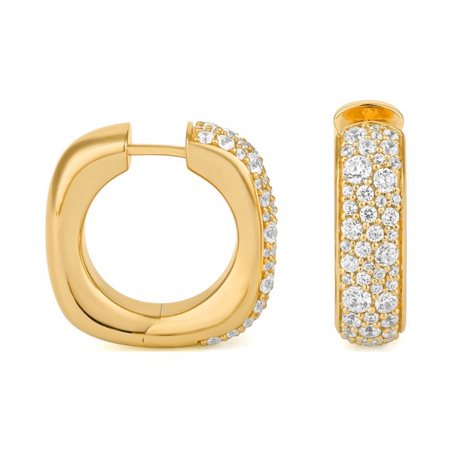 Pendientes Criollas de oro amarillo de 18 Kt con diamantes de 1,60 ct