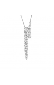 Colgante Largo de oro blanco de 18 Kt con diamantes de 0,80 ct
