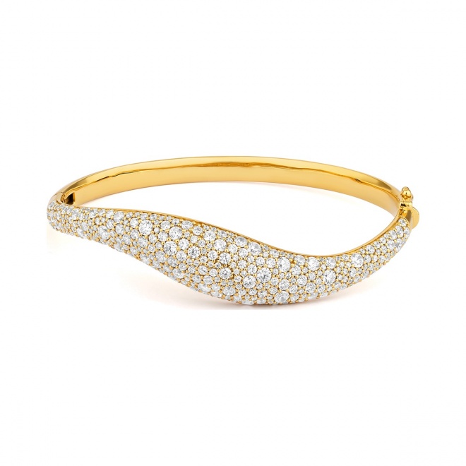Esclava de oro amarillo de 18 Kt con diamantes de 5,00 a 5,15 ct