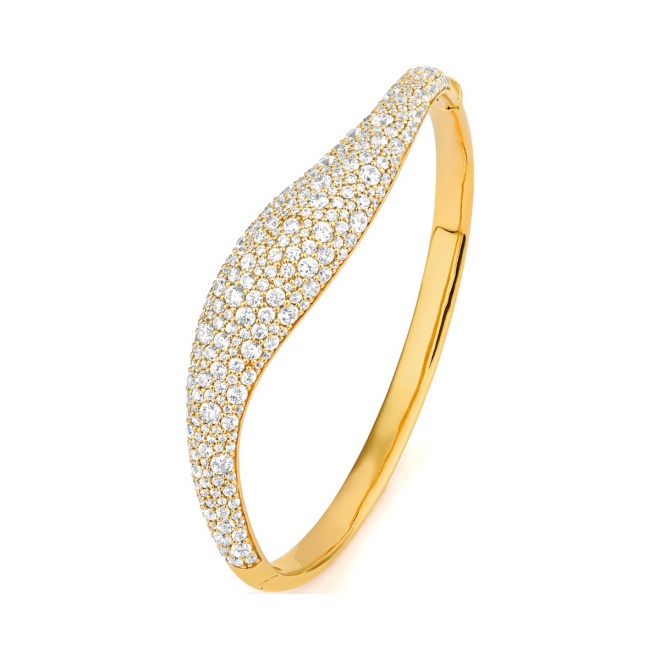 Esclava de oro amarillo de 18 Kt con diamantes de 5,00 a 5,15 ct
