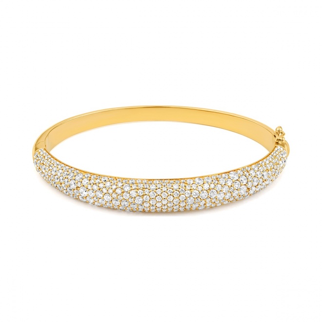 Esclava Pavé de oro amarillo de 18 Kt con diamantes de 5,50 a 5,70 ct