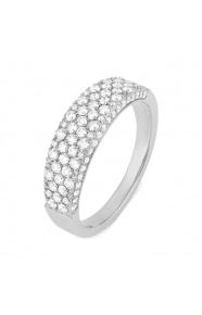 Anillo Media alianza de oro blanco de 18 Kt con diamantes de 1,10 a 3,10 ct