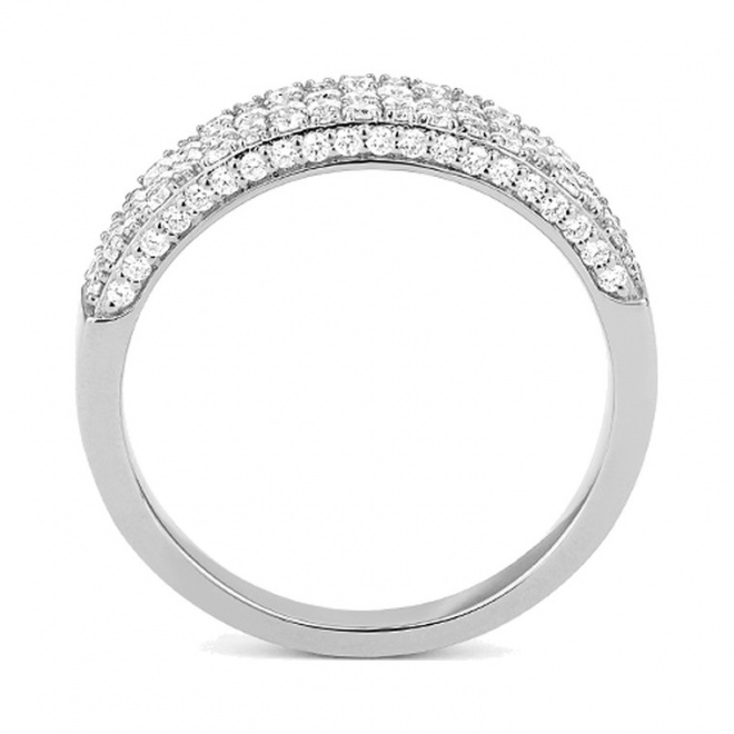 Anillo Media alianza de oro blanco de 18 Kt con diamantes de 1,10 a 3,10 ct