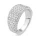 Anillo Media alianza de oro blanco de 18 Kt con diamantes de 1,10 a 3,10 ct