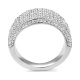Anillo Media alianza de oro blanco de 18 Kt con diamantes de 1,10 a 3,10 ct