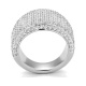 Anillo Media alianza de oro blanco de 18 Kt con diamantes de 1,10 a 3,10 ct