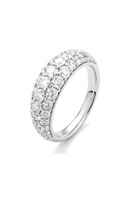 Anillo Media alianza de oro de 18 Kt con diamantes de 2,12 a 3,20 ct
