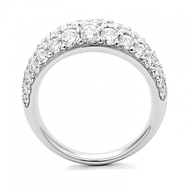 Anillo Media alianza de oro de 18 Kt con diamantes de 2,12 a 3,20 ct