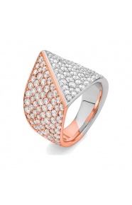 Anillo Pavé de oro de 18 Kt con diamantes de 3,31 ct
