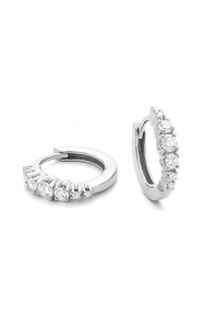 Pendientes Criollas de oro blanco de 18 Kt con diamantes de 0,41 a 0,68 ct