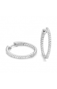 Pendientes Criollas de oro blanco de 18 Kt con diamantes de 0,60 ct